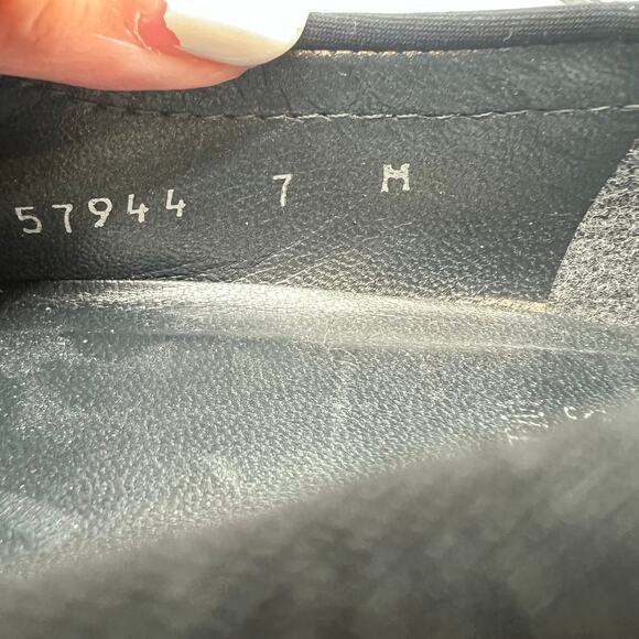 Stuart Weitzman 'Walker' Micro Stretch Slip On Wedge neutral Size 7M Black Shoes - Picture 9 of 10